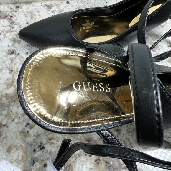 GUESS Black Strappy Staton Pointy Toe Stiletto  Heel Pumps 11M NEW - Picture 8 of 10